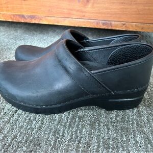Dansko Black Leather Clogs